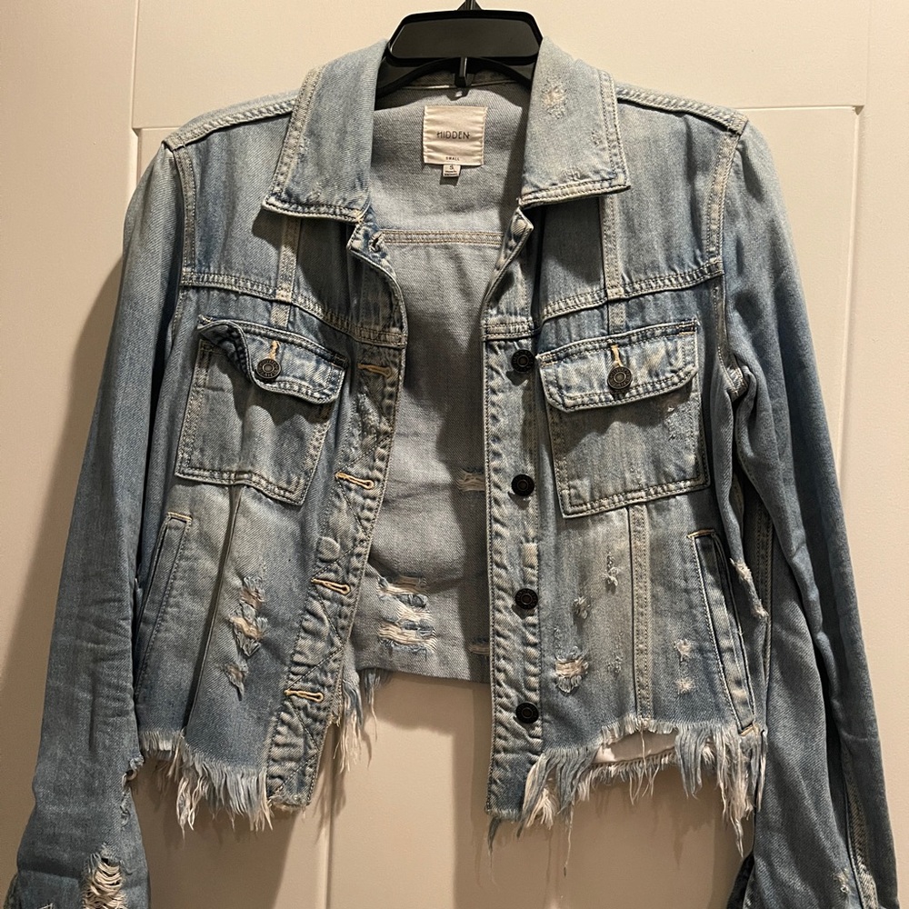Hidden Jeans distressed cropped jacket